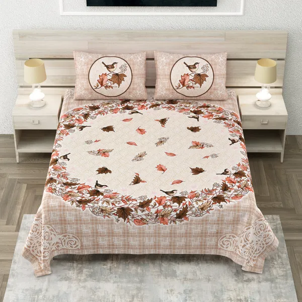 320_TC_King_Size_Premium_100%_Cotton_Flat_Bedsheet_With_Two_Pillow_Covers_(108x108_Inches)