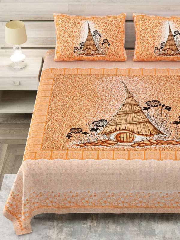 320_TC_King_Size_Cotton_Bedsheet_(108x108_Inches)_with_Vibrant_Digital_Print_Design,Soft_and_Breathable_100%_Pure_Cotton,_Includes_1_Flat_Sheet_and_2_Pillow_Covers