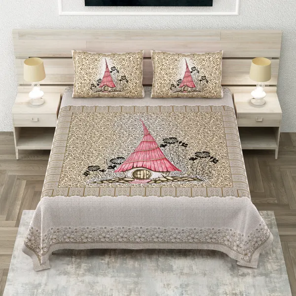 320_TC_Traditional_Floral_Pure_100%_Cotton_King_Size__Flat_BedSheet_(108x108_Inches)