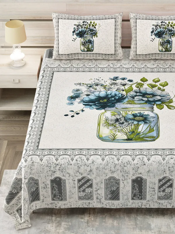 320_TC_King_Size_Cotton_Bedsheet_(108x108_Inches)_with_Vibrant_Digital_Print_Design,Soft_and_Breathable_100%_Pure_Cotton,_Includes_1_Flat_Sheet_and_2_Pillow_Covers