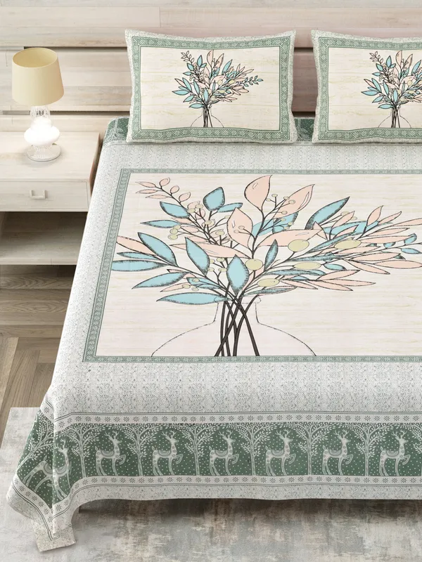 320_TC_King_Size_Cotton_Bedsheet_(108x108_Inches)_with_Vibrant_Digital_Print_Design,Soft_and_Breathable_100%_Pure_Cotton,_Includes_1_Flat_Sheet_and_2_Pillow_Covers