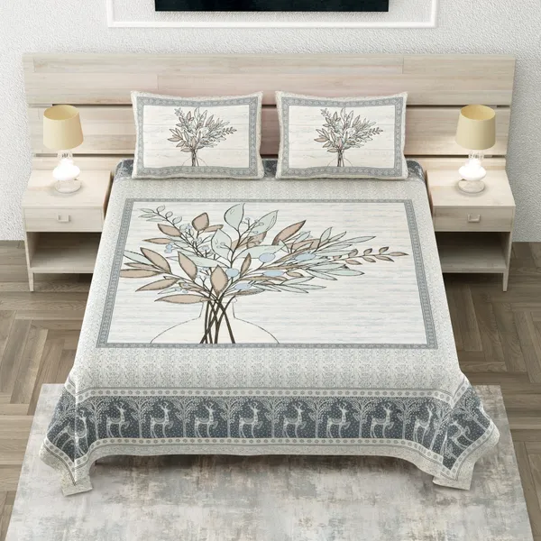 320_TC_King_Size_Premium_100%_Cotton__Flat_Bedsheet_With_Two_Pillow_Covers_(108x108_Inches)