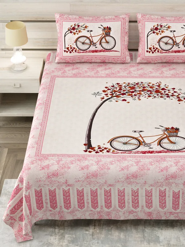 320_TC_King_Size_Cotton_Bedsheet_(108x108_Inches)_with_Vibrant_Digital_Print_Design,Soft_and_Breathable_100%_Pure_Cotton,_Includes_1_Flat_Sheet_and_2_Pillow_Covers