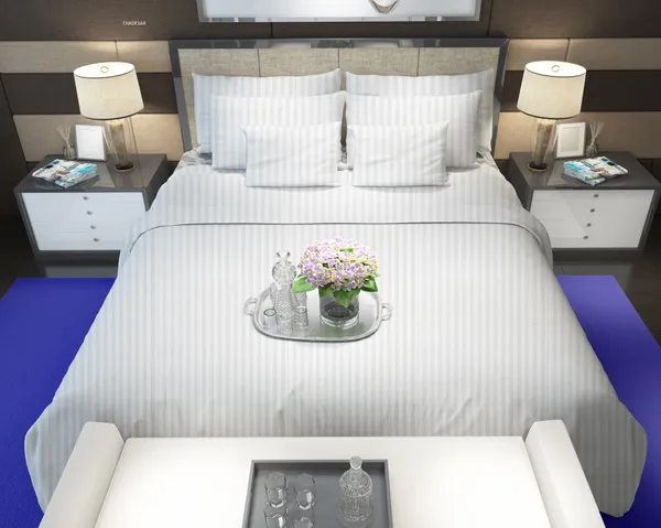 300_TC_King_Size_Flat_Bedsheet_For_Bed_(White,_Satin_Strip)_With_Two_Pillow_Covers_(108x108_Inches)