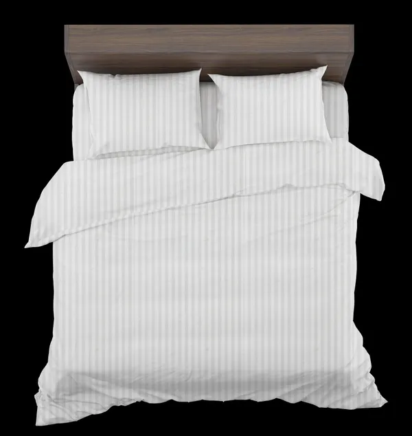 300_TC_King_Size_Flat_Bedsheet_For_Bed_(White,_Satin_Strip)_With_Two_Pillow_Covers_(108x108_Inches)