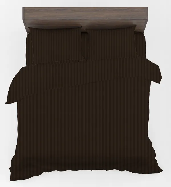300_TC_King_Size_300TC__Fitted_and_Flat_Bedsheet_For_Bed_(Coffee,_Satin_Strip)_With_Two_Pillow_Covers(80x76_Inches)
