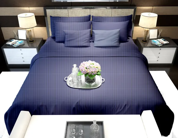 300_TC_King_Size_300TC__Flat_Bedsheet_For_Bed_(Navy_Blue,_Satin_Strip)_With_Two_Pillow_Covers_(108x108_Inches)