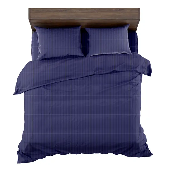 300_TC_King_Size_300TC__Flat_Bedsheet_For_Bed_(Navy_Blue,_Satin_Strip)_With_Two_Pillow_Covers_(108x108_Inches)
