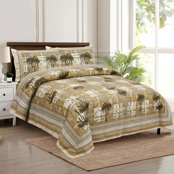320_TC_King_Size_Premium_100%_Cotton__Fitted_and_Flat_Bedsheet_With_Two_Pillow_Covers_(80x76_Inches)