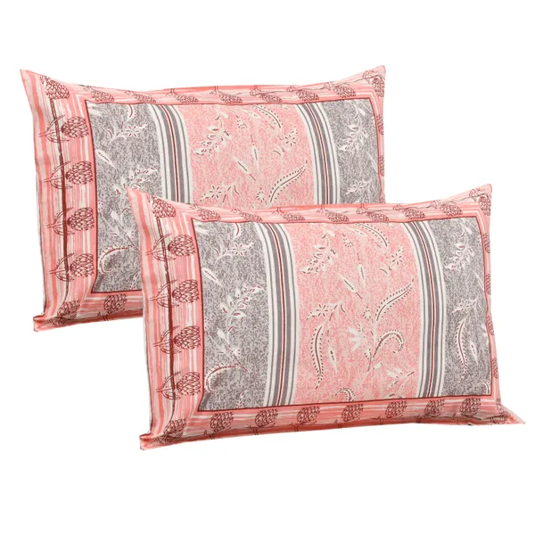 320_TC_Traditional_Floral_Pure_100%_Cotton_King_Size__Fitted_and_Flat_BedSheet(80x76_Inches)