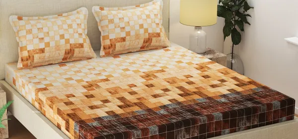 270_TC_King_Size_100%_Cotton_Flat_Bedsheet_with_Two_Pillow_Covers_(90x108_Inches)