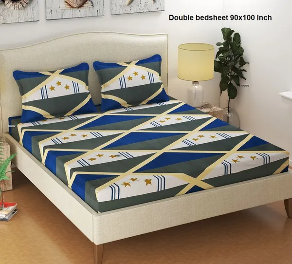 270_TC_King_Size_100%_Cotton__Fitted_and_Flat_Bedsheet_with_Two_Pillow_Covers-_228X254cms(72x78_Inches)