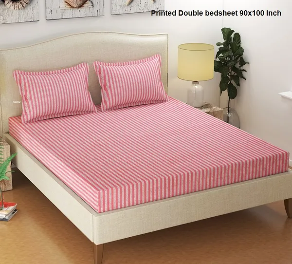270_TC_King_Size_100%_Cotton_Flat_Bedsheet_with_Two_Pillow_Covers_(90x108_Inches)