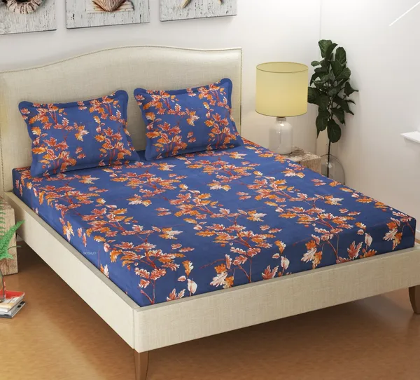 280_TC_King_Size_Fitted_Bedsheet_-_100%_Soft_Cotton_with_10-Inch_Deep_Pockets,_Elasticized_for_a_Secure_Fit,_Machine_Washable,_Wrinkle-Free_and_Perfect_for_All_Mattress_Sizes
