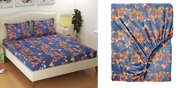 280_TC_King_Size_Fitted_Bedsheet_-_100%_Soft_Cotton_with_10-Inch_Deep_Pockets,_Elasticized_for_a_Secure_Fit,_Machine_Washable,_Wrinkle-Free_and_Perfect_for_All_Mattress_Sizes