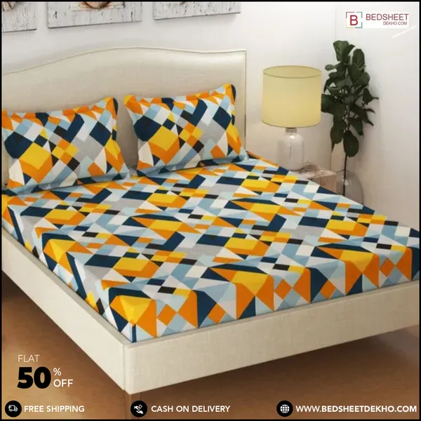 280_TC_King_Size_Fitted_Bedsheet_-_100%_Soft_Cotton_with_10-Inch_Deep_Pockets,_Elasticized_for_a_Secure_Fit,_Machine_Washable,_Wrinkle-Free_and_Perfect_for_All_Mattress_Sizes