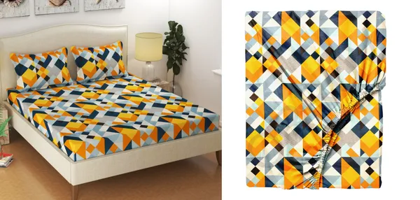 280_TC_King_Size_Fitted_Bedsheet_-_100%_Soft_Cotton_with_10-Inch_Deep_Pockets,_Elasticized_for_a_Secure_Fit,_Machine_Washable,_Wrinkle-Free_and_Perfect_for_All_Mattress_Sizes