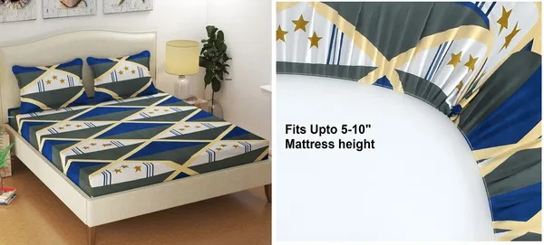 280_TC_King_Size_Fitted_Bedsheet_-_100%_Soft_Cotton_with_10-Inch_Deep_Pockets,_Elasticized_for_a_Secure_Fit,_Machine_Washable,_Wrinkle-Free_and_Perfect_for_All_Mattress_Sizes