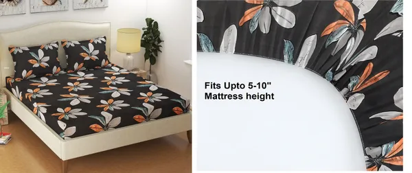 280_TC_King_Size_Fitted_Bedsheet_-_100%_Soft_Cotton_with_10-Inch_Deep_Pockets,_Elasticized_for_a_Secure_Fit,_Machine_Washable,_Wrinkle-Free_and_Perfect_for_All_Mattress_Sizes