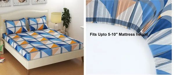 280_TC_King_Size_Fitted_Bedsheet_-_100%_Soft_Cotton_with_10-Inch_Deep_Pockets,_Elasticized_for_a_Secure_Fit,_Machine_Washable,_Wrinkle-Free_and_Perfect_for_All_Mattress_Sizes