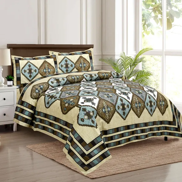 320_TC_King_Size_100%_Cotton_Flat_Bedsheet_With_Two_Pillow_Covers:_Experience_Unmatched_Comfort_And_Style_For_Your_Bedroom(108x108_Inches)