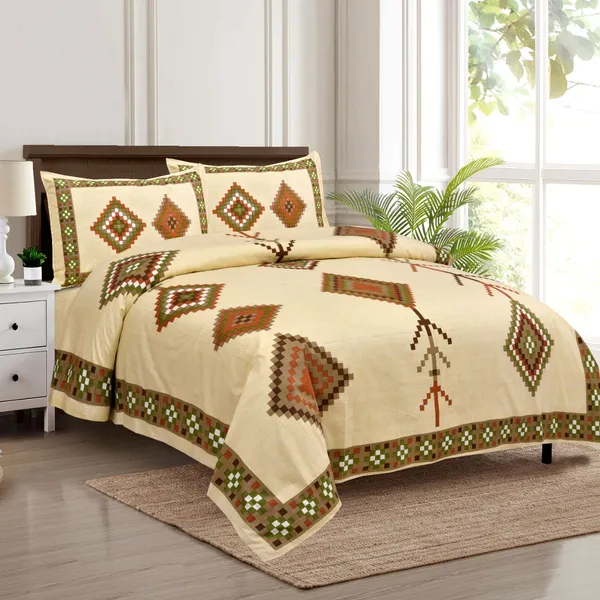 320_TC_King_Size_100%_Cotton__Flat_Bedsheet_With_Two_Pillow_Covers:_Experience_Unmatched_Comfort_And_Style_For_Your_Bedroom(90x108_Inches)