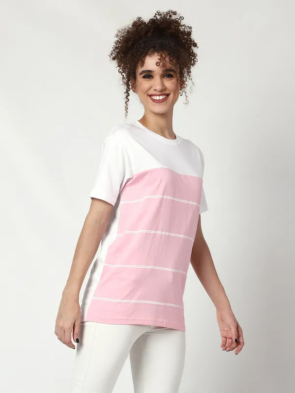 Lauren_Adams_Round_Neck_Colorblock_Printed_Tshirt_For_Women