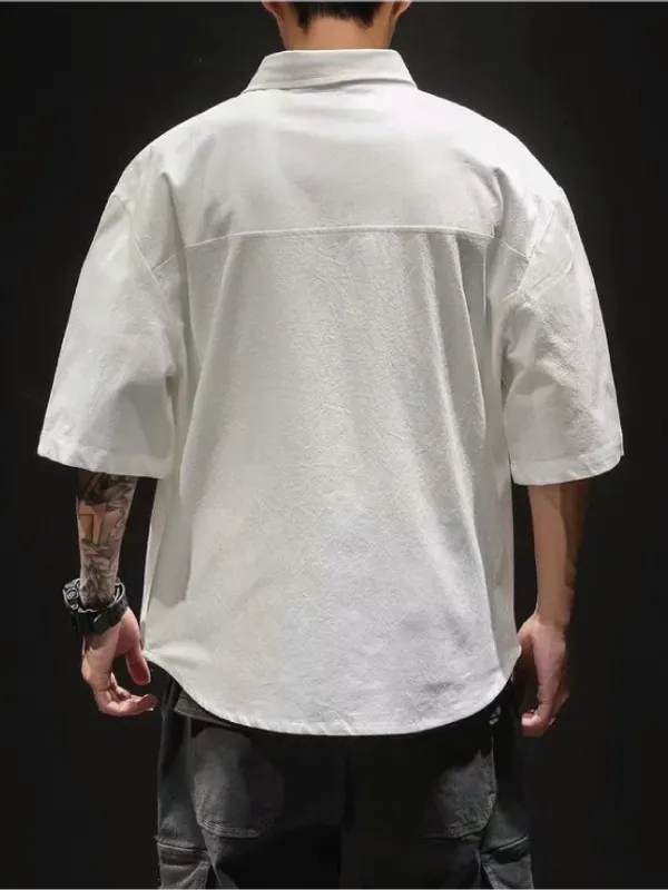 Oversized_Men_Solid_Casual_White_Shirt