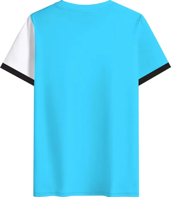 Colorblock_Men_Round_Neck_White,_Blue,_Black_T-Shirt