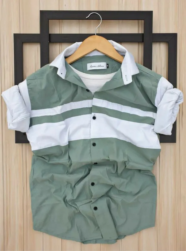 Men_cut_&_sew_casual_shirt_slim_fit_Pure_Cotton