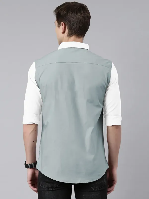 Men_cut_&_sew_casual_shirt_slim_fit_Pure_Cotton