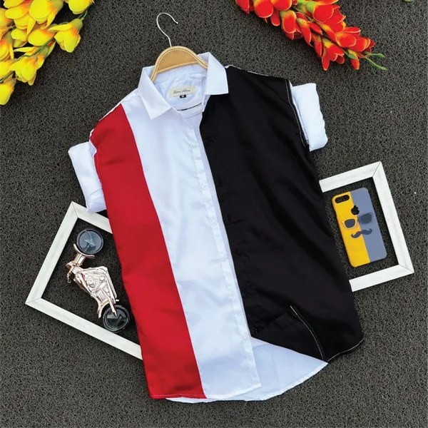 Men_cut_&_sew_casual_shirt_slim_fit_Pure_Cotton