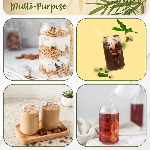 Beer_Can_Shaped_Drinking_Glasses_with_Airtight_Wooden_Lid_and_Glass_Straw_Pack_of_2,Iced_Tea_&_Coffee_Mugs_Clear_Travel_Sipper_For_Smoothie,_Cocktail,Mocktail_Reusable_Tumbler_500ml