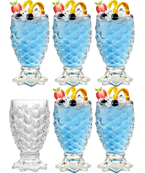 Pineapple_Cocktail_Glasses_Set_of_6,_240ml_Vintage_Mixed_Wine_Drinking_Tumbler_Cup,_Classic_Juice_Wedge_Glasses_for_Water,_Cocktail,_Milk,_Tiki_Cups_(Pineapple)
