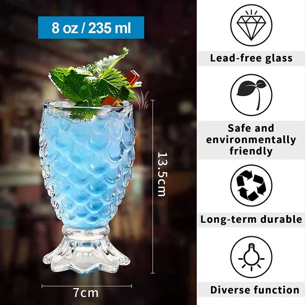 Pineapple_Cocktail_Glasses_Set_of_6,_240ml_Vintage_Mixed_Wine_Drinking_Tumbler_Cup,_Classic_Juice_Wedge_Glasses_for_Water,_Cocktail,_Milk,_Tiki_Cups_(Pineapple)