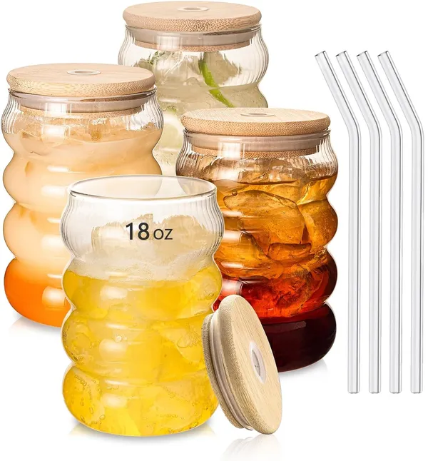 KELVEE_Creative_Ripple_Drinking_Glasses_with_Bamboo_Lids_and_Glass_Straw_-_1_Pcs_Wave_Can_Shaped_Glass_Cups,_Beer_&_Ice_Coffee_Glasses,_Cute_Tumbler_Cup_Great_for_Soda_Boba_Tea_Cocktail