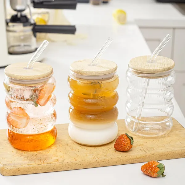 KELVEE_Creative_Ripple_Drinking_Glasses_with_Bamboo_Lids_and_Glass_Straw_-_1_Pcs_Wave_Can_Shaped_Glass_Cups,_Beer_&_Ice_Coffee_Glasses,_Cute_Tumbler_Cup_Great_for_Soda_Boba_Tea_Cocktail