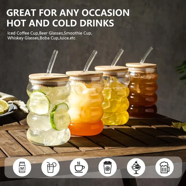 KELVEE_Creative_Ripple_Drinking_Glasses_with_Bamboo_Lids_and_Glass_Straw_-_1_Pcs_Wave_Can_Shaped_Glass_Cups,_Beer_&_Ice_Coffee_Glasses,_Cute_Tumbler_Cup_Great_for_Soda_Boba_Tea_Cocktail