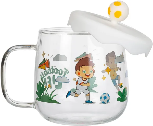Football_Printed_Milk_Cups_with_Silicone_Lid_and_Glass_Straw_Pack_of_1,Morning_Drinking_Sipper_Coffee_Mugs_with_Handle_Clear_Tumbler_500ml_Multipurpose_Cups_for_Kids_Boys_Girls