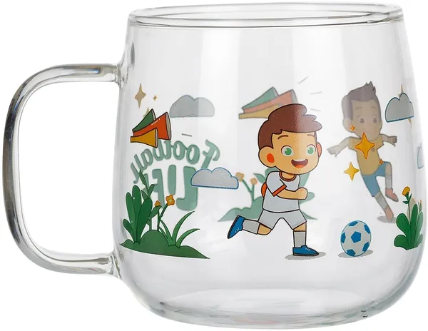 Football_Printed_Milk_Cups_with_Silicone_Lid_and_Glass_Straw_Pack_of_1,Morning_Drinking_Sipper_Coffee_Mugs_with_Handle_Clear_Tumbler_500ml_Multipurpose_Cups_for_Kids_Boys_Girls