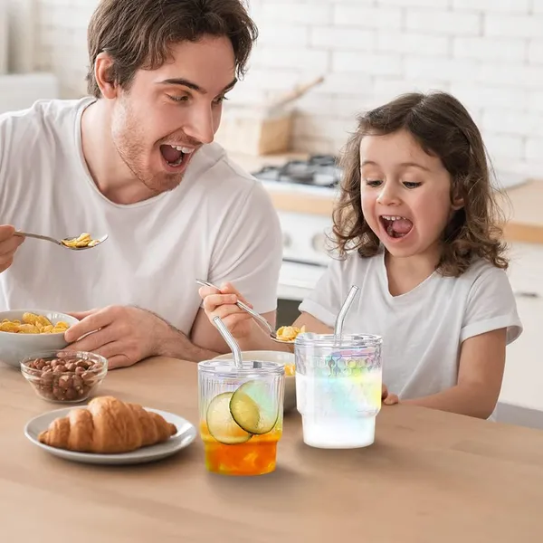 KELVEE_Glass_Tumblers_with_Straws_and_Lids,_Aesthetic_Coffee_Sipper_Mug_with_Wide_Mouth,Rainbow_Glass_Drinking_Mason_for_Iced_Tea,_Juice,_Cocktail,_Cold_&_Hot_Beverages_Cups_Pack_of_1