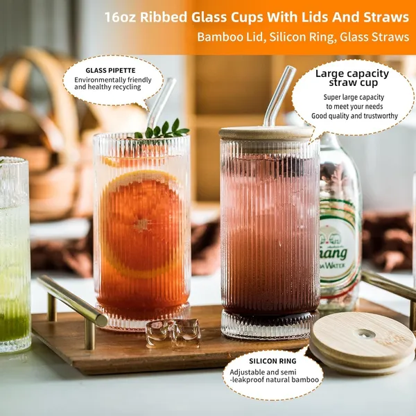 KELVEE_Ribbed_Glass_Tumbler_Mugs_with_Airtight_Wooden_Lid_and_Straw_Pack_of_1,Multipurpose_Drinking_Glasses_Sipper_Perfect_for_Cocktails,_Smoothies,_Juice,_Beer,_Coffee_for_All-Occasions
