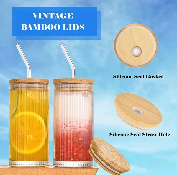 KELVEE_Ribbed_Glass_Tumbler_Mugs_with_Airtight_Wooden_Lid_and_Straw_Pack_of_1,Multipurpose_Drinking_Glasses_Sipper_Perfect_for_Cocktails,_Smoothies,_Juice,_Beer,_Coffee_for_All-Occasions