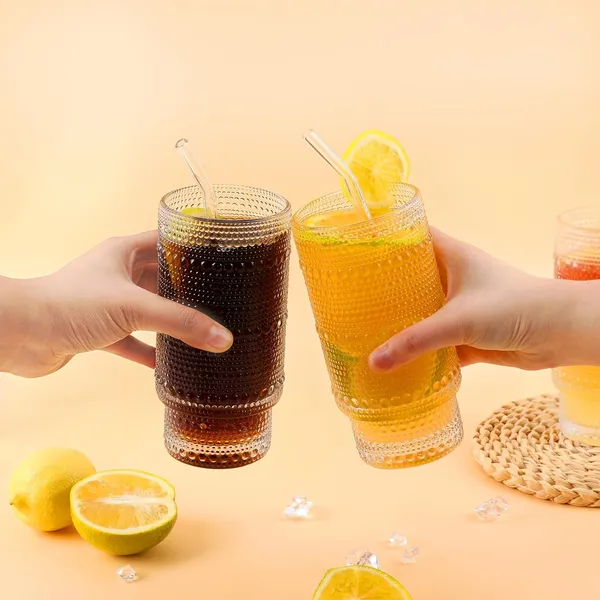 Vintage_Drinking_Glasses_Tumbler_Set_of_1_with_Bamboo_Lids_and_Straws,_Clear_Fluted_Textured_Old_Fashion_Embossed_Glass_Sipper_Iced_Coffee_Cups_for_Beer,_Cocktail,_Beverage_(EMBOSSE)