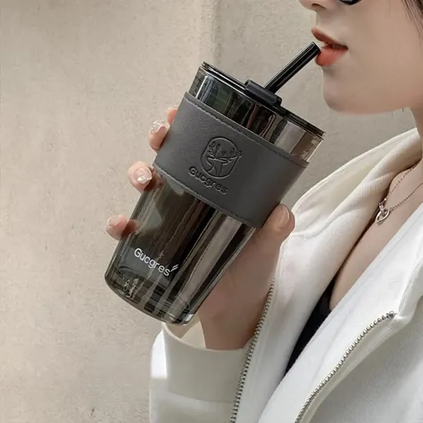 Glass_Tumblers_with_Straws_and_Lids,_Aesthetic_Coffee_Sipper_Mug_with_Leather_Sleeve(Black)