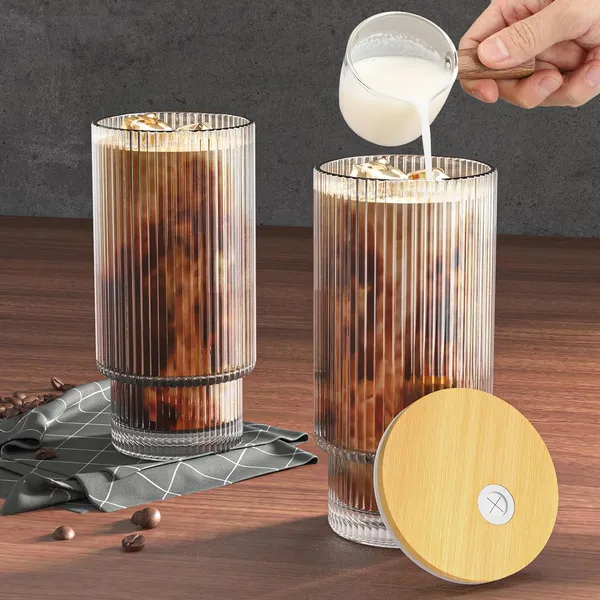 Ribbed_Drinking_Glasses_Tumbler_Set_of_1_with_Bamboo_Lids_and_Straws,_Clear_Fluted_Textured_Vertical_Stripe_Glass_Sipper_Iced_Coffee_Cups_for_Beer,_Cocktail,_Beverage_(Ribbed)