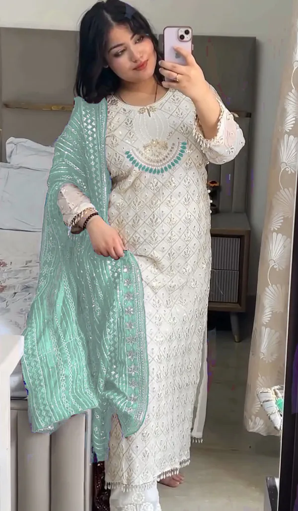 Saadlo.in Aleena .The Popular Real Mirror Work Pakistani Suit Price in India Buy Saadlo.in Aleena .The Popular Real Mirror Work Pakistani Suit online at undefined