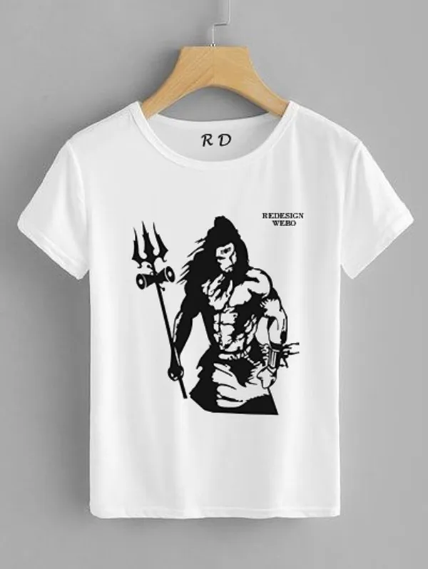 Half_sleeve_Printed_Casual_T-shirt_(White)