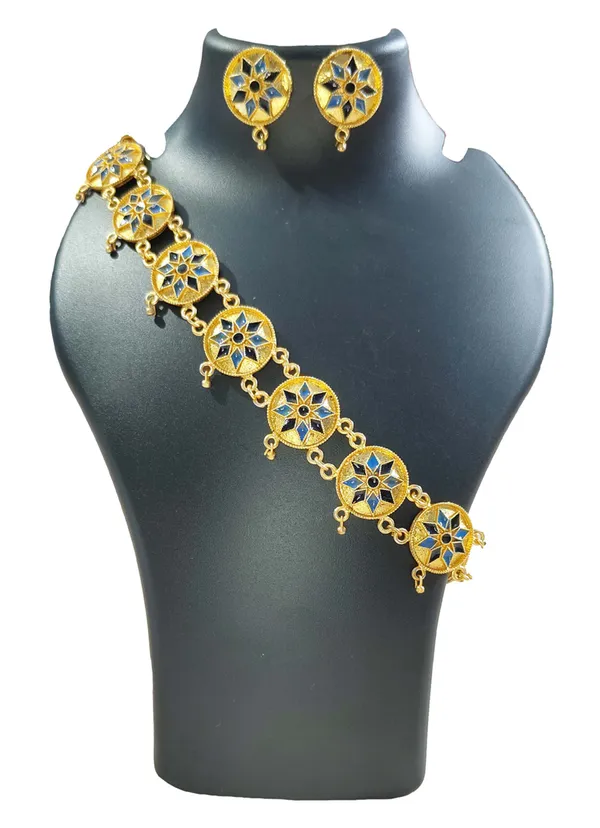 Assamese_Traditional_Gold_Plate_Multicolour_Golpata_Necklace_Set_For_Girls_&_Women