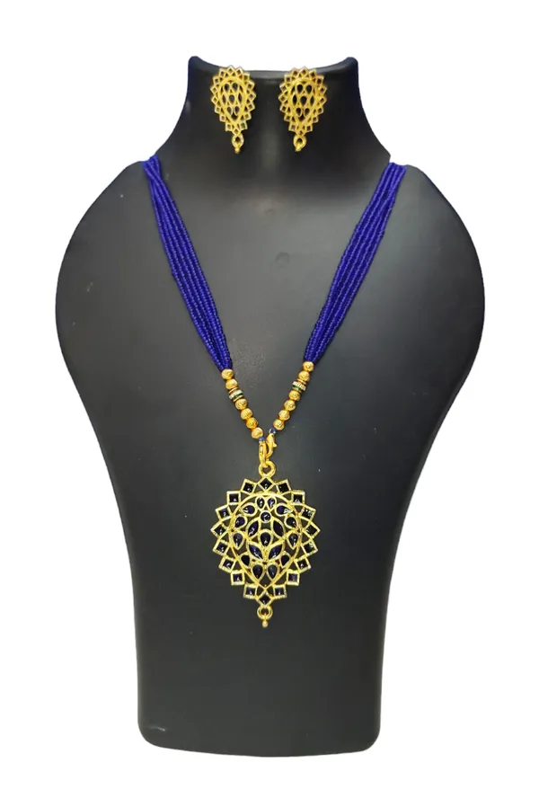 Assamese_Traditional_Gold_Plated_Blue_Meenakari_Dugdugi_Tassel_Jewellery_Set_For_Women_&_Girls